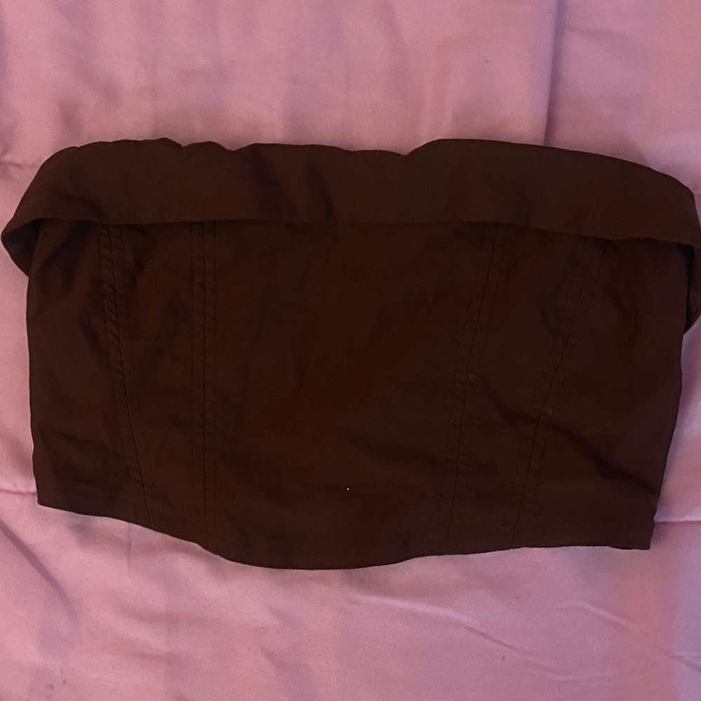 Wild Fable Dark Brown Strapless Top